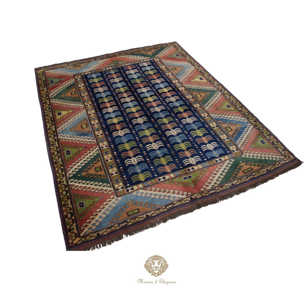 Alfombra Kazak Tribal Lana Fina - Diseño Geométrico 219 x 180 cm