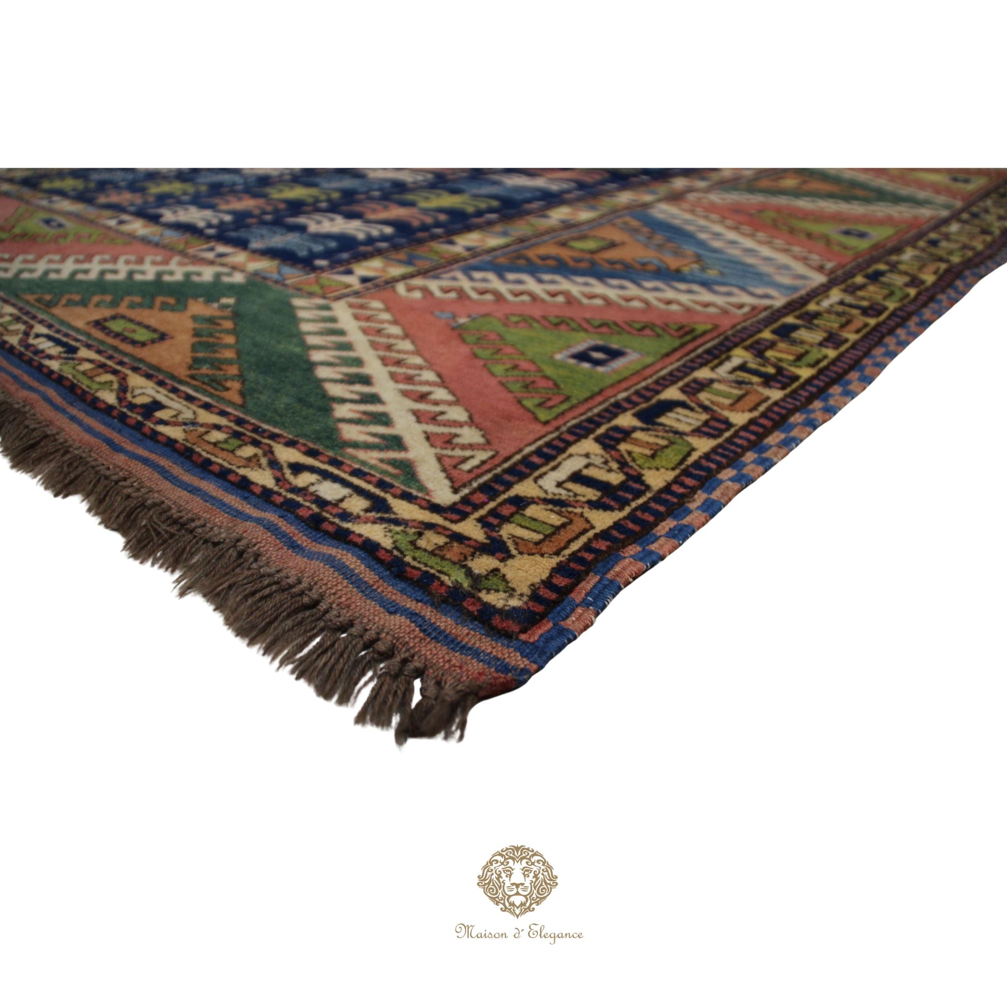 Alfombra Kazak Tribal Lana Fina - Diseño Geométrico 219 x 180 cm