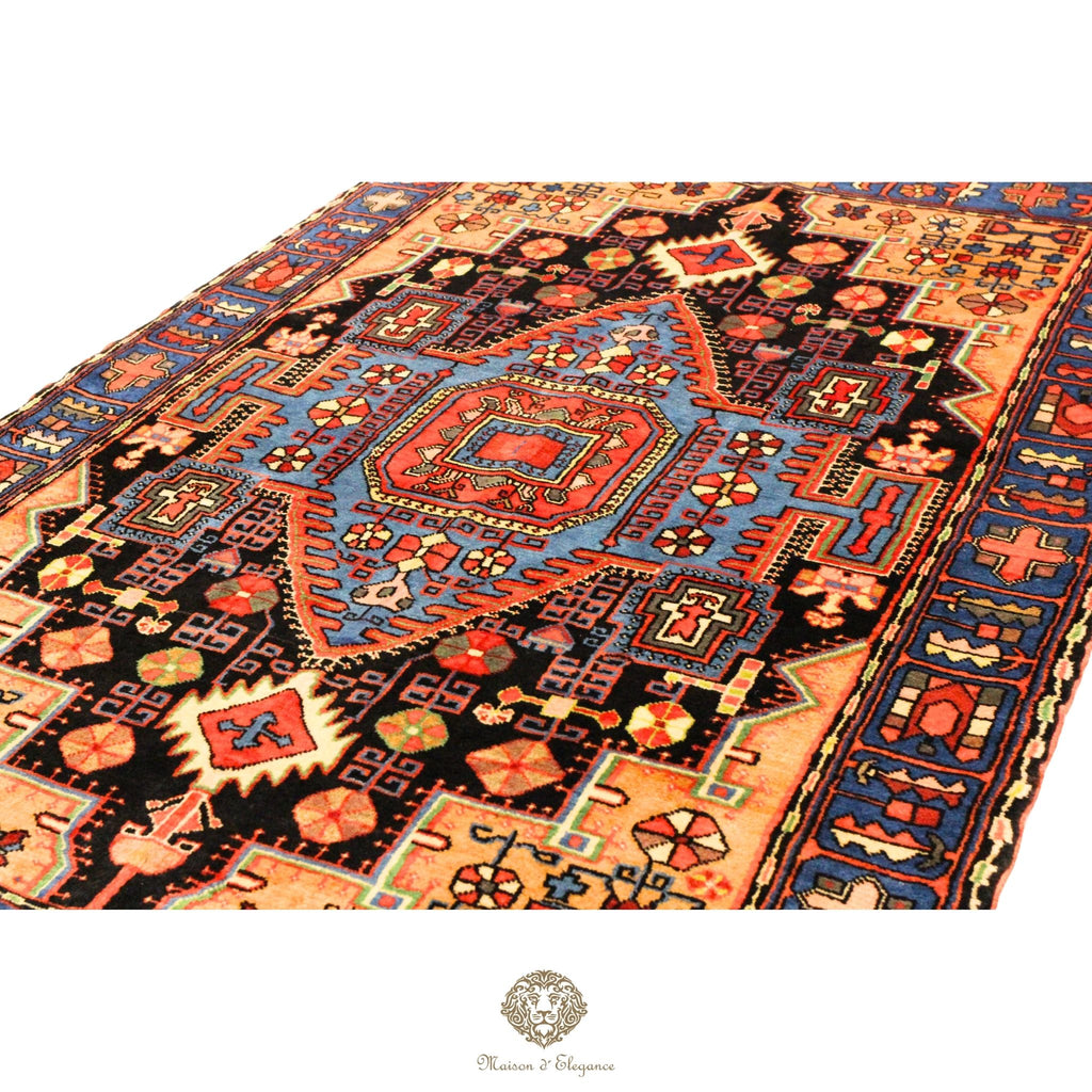 Alfombra Hamedan Lana Centro Geométrico Persa Tradicional 217 x 136 cm