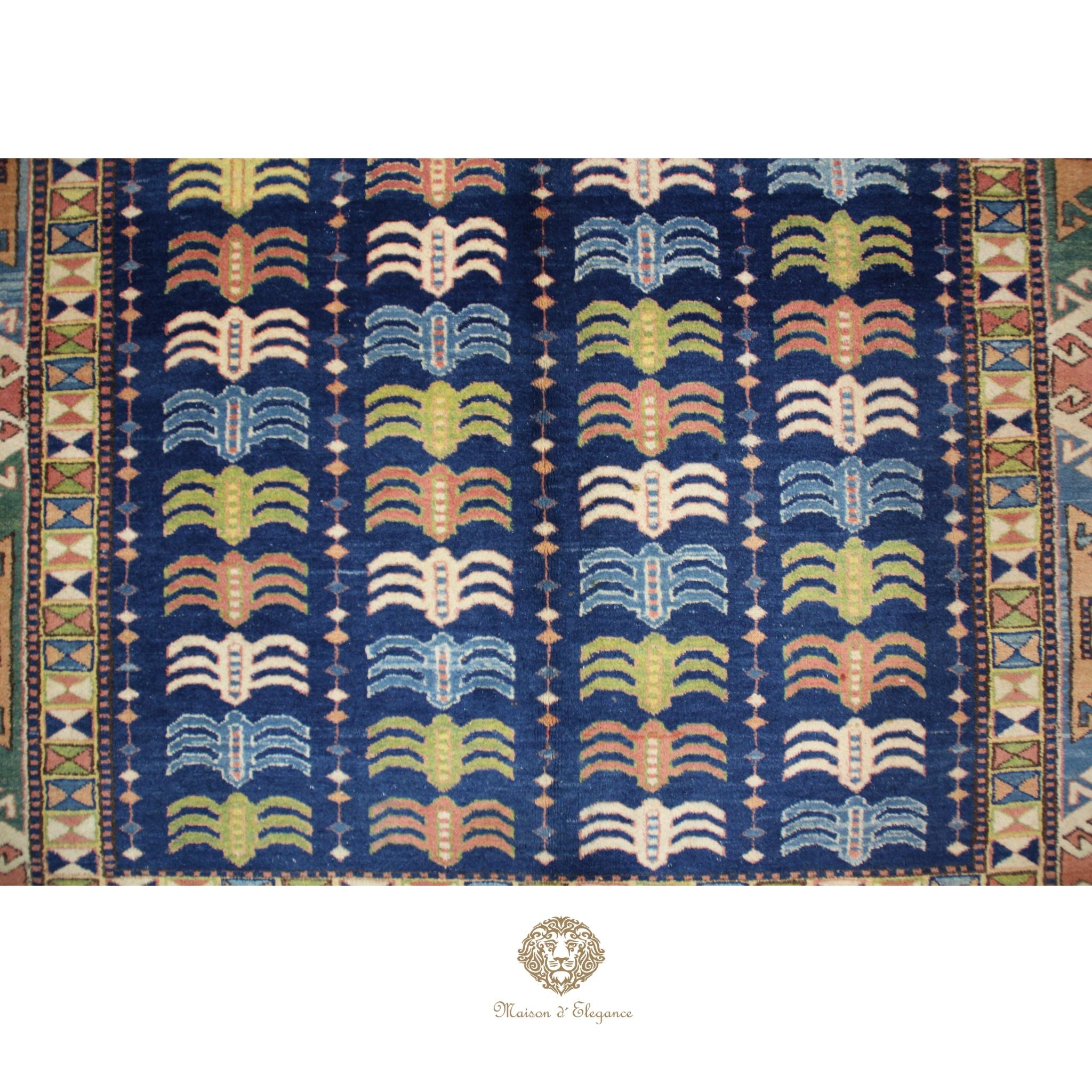 Alfombra Kazak Tribal Lana Fina - Diseño Geométrico 219 x 180 cm