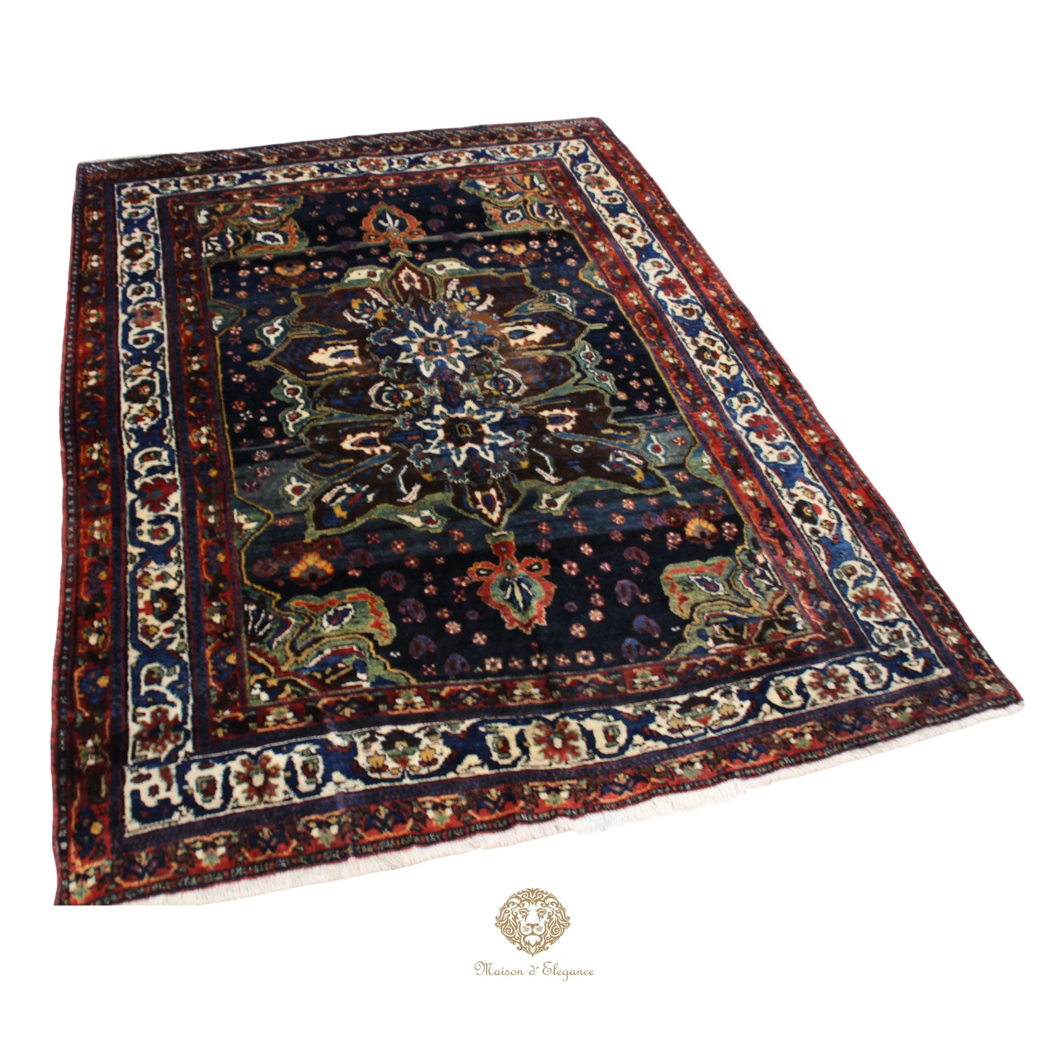 Alfombra de Lana con Diseño Floral - Tejido Artesanal Oriental 238 X 176 cm