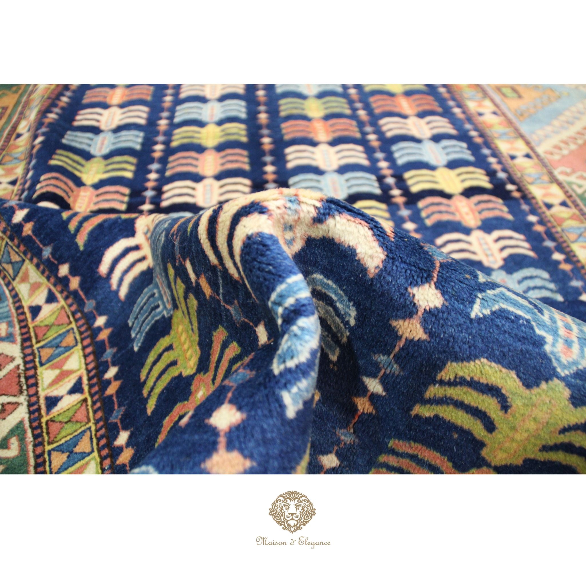 Alfombra Kazak Tribal Lana Fina - Diseño Geométrico 219 x 180 cm