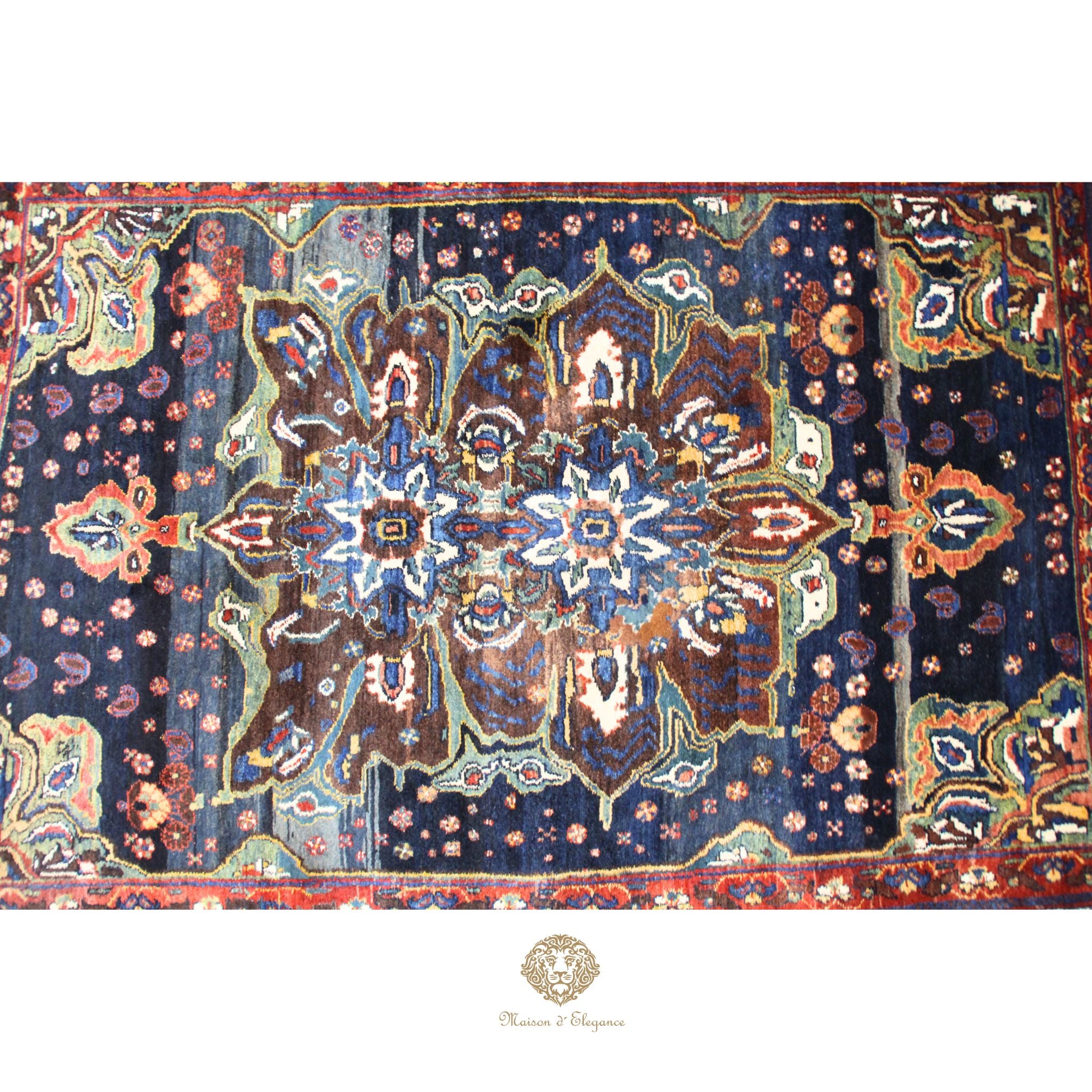 Alfombra de Lana con Diseño Floral - Tejido Artesanal Oriental 238 X 176 cm