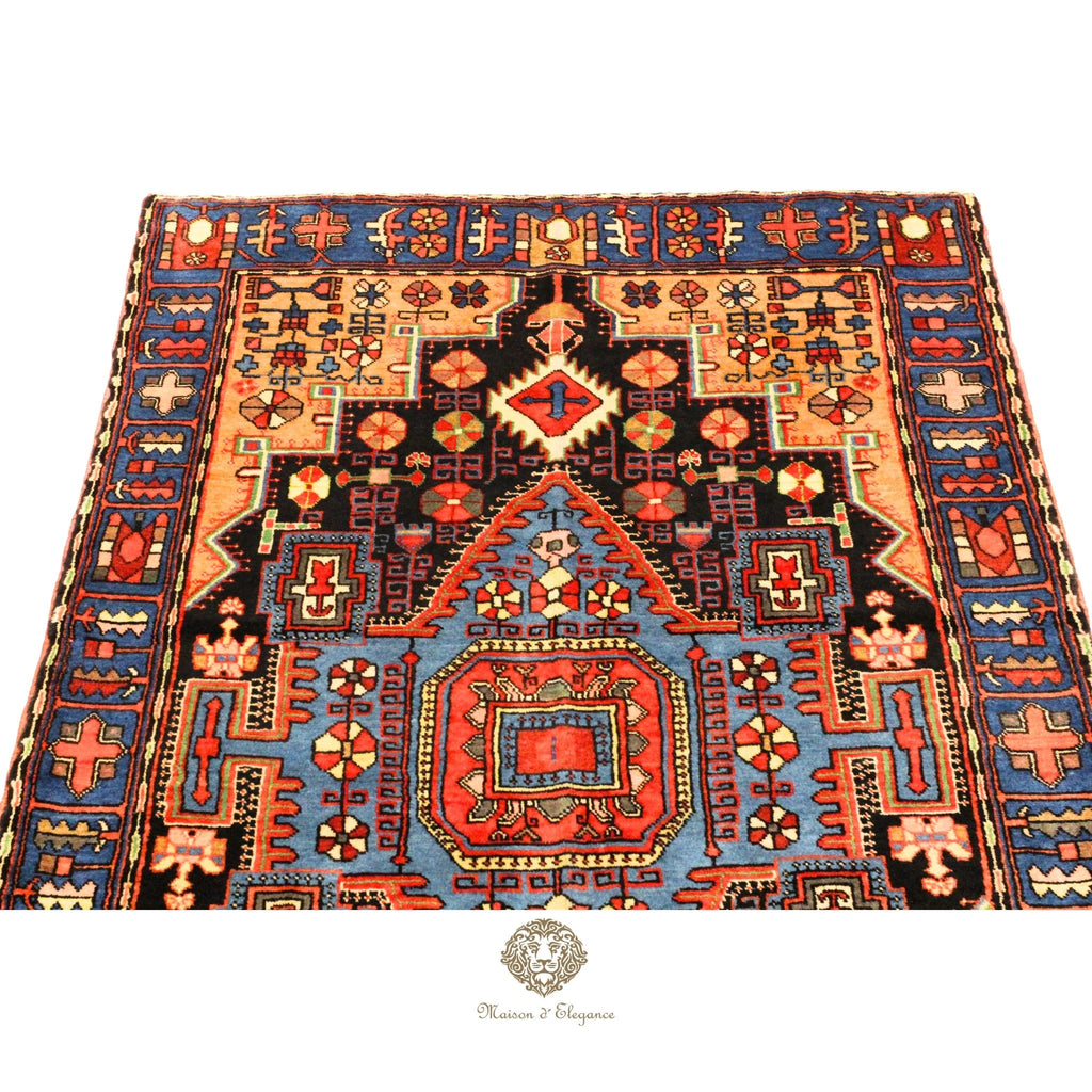 Alfombra Hamedan Lana Centro Geométrico Persa Tradicional 217 x 136 cm