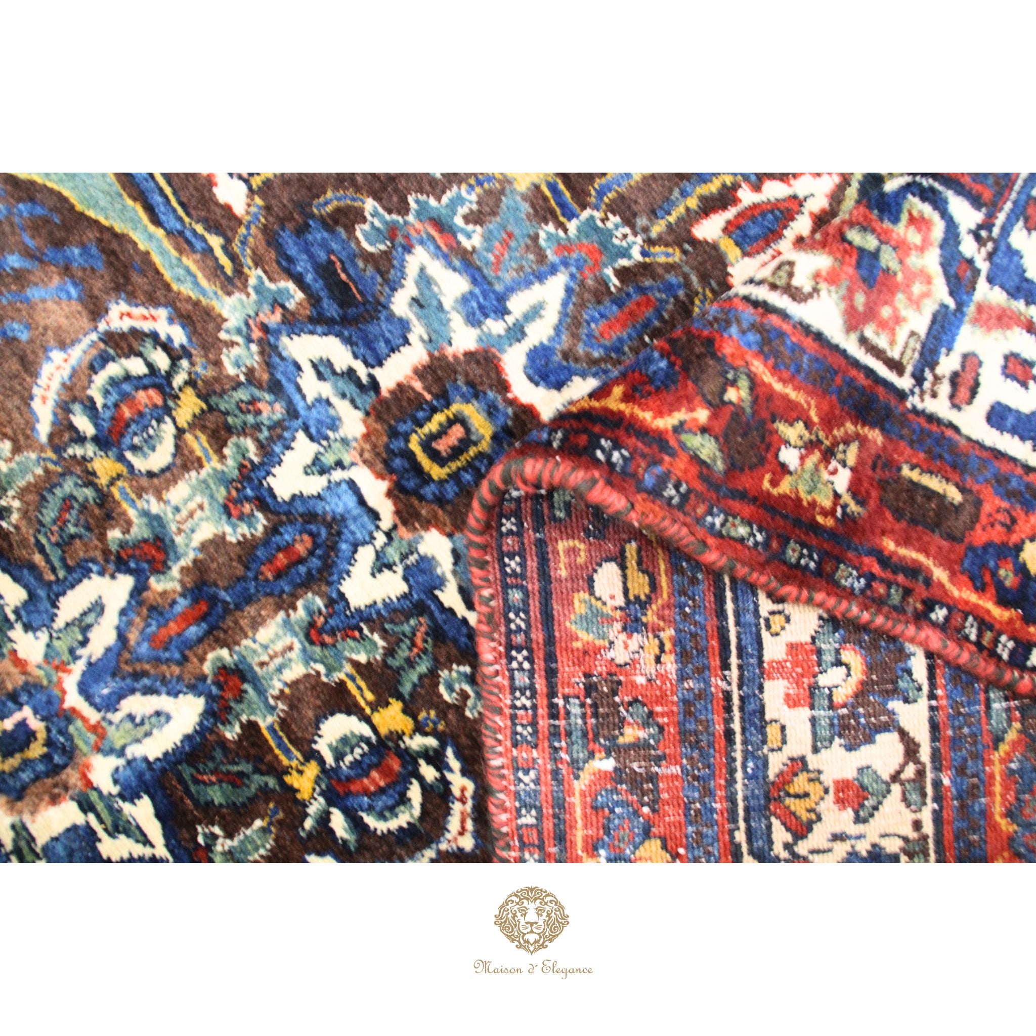 Alfombra de Lana con Diseño Floral - Tejido Artesanal Oriental 238 X 176 cm