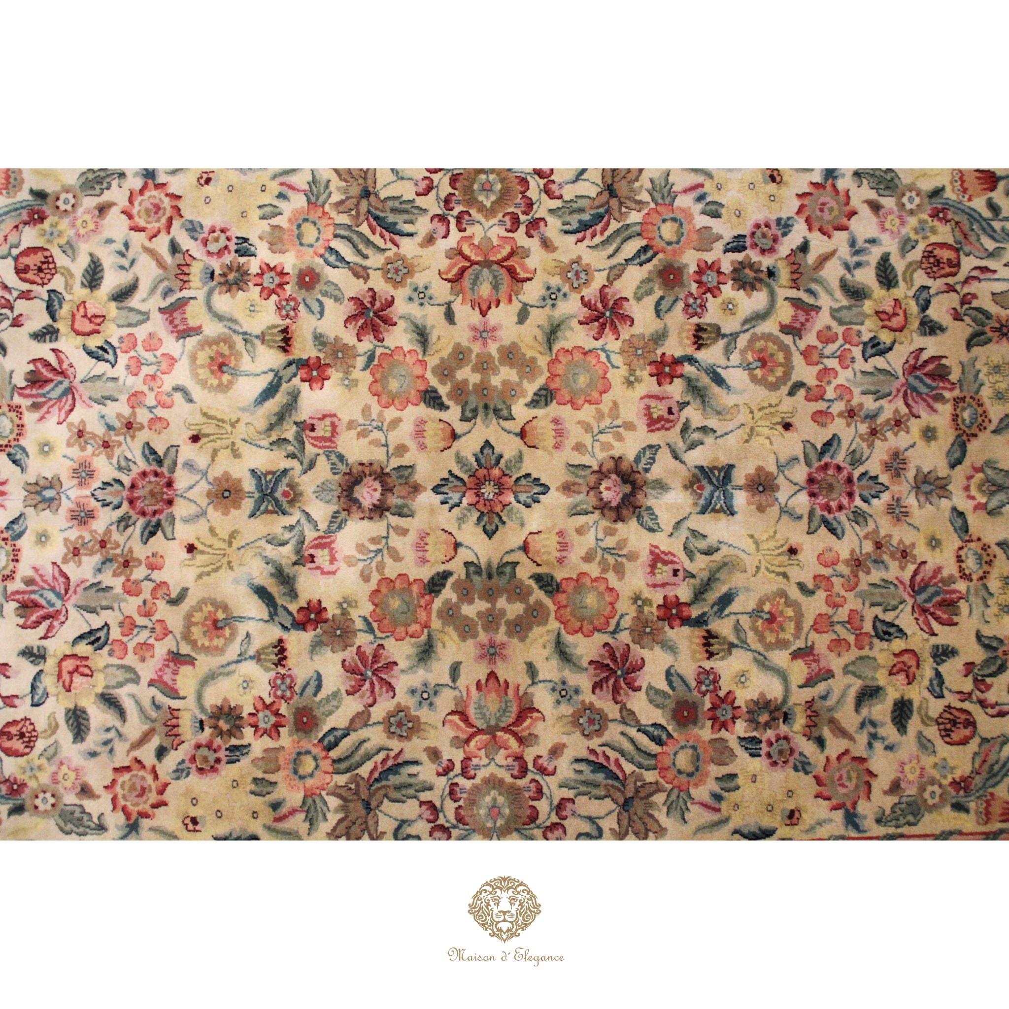 Alfombra Savonnerie Lana Diseño Floral Francés Hecha a Mano 264 x 170 cm