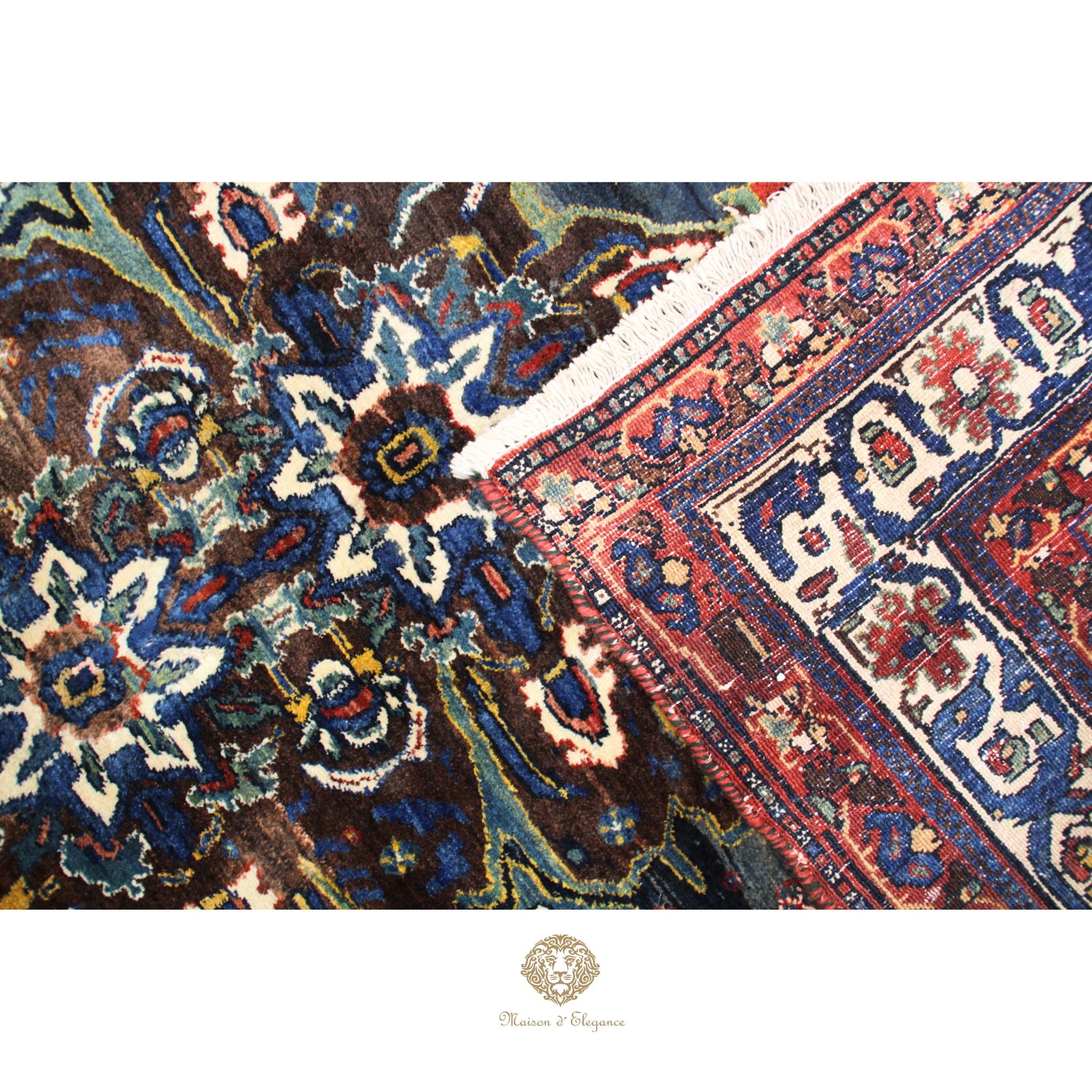 Alfombra de Lana con Diseño Floral - Tejido Artesanal Oriental 238 X 176 cm