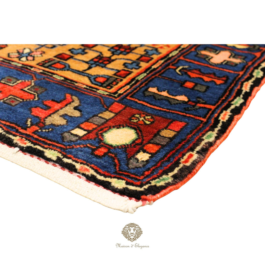 Alfombra Hamedan Lana Centro Geométrico Persa Tradicional 217 x 136 cm