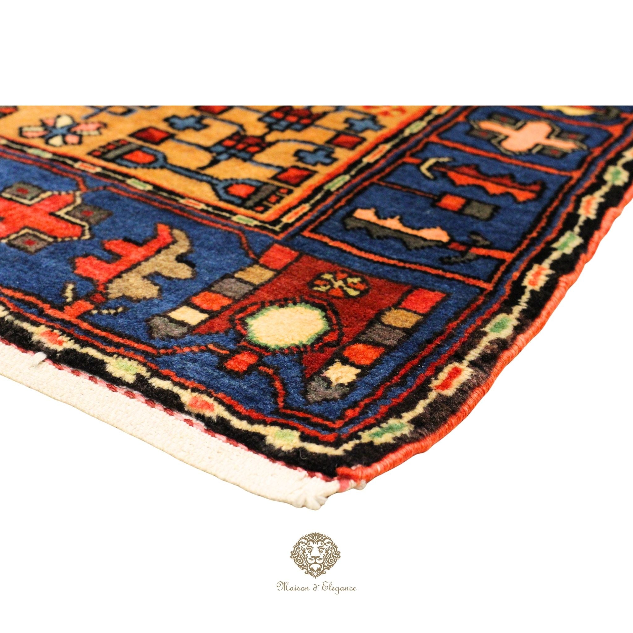 Alfombra Hamedan Lana Centro Geométrico Persa Tradicional 217 x 136 cm