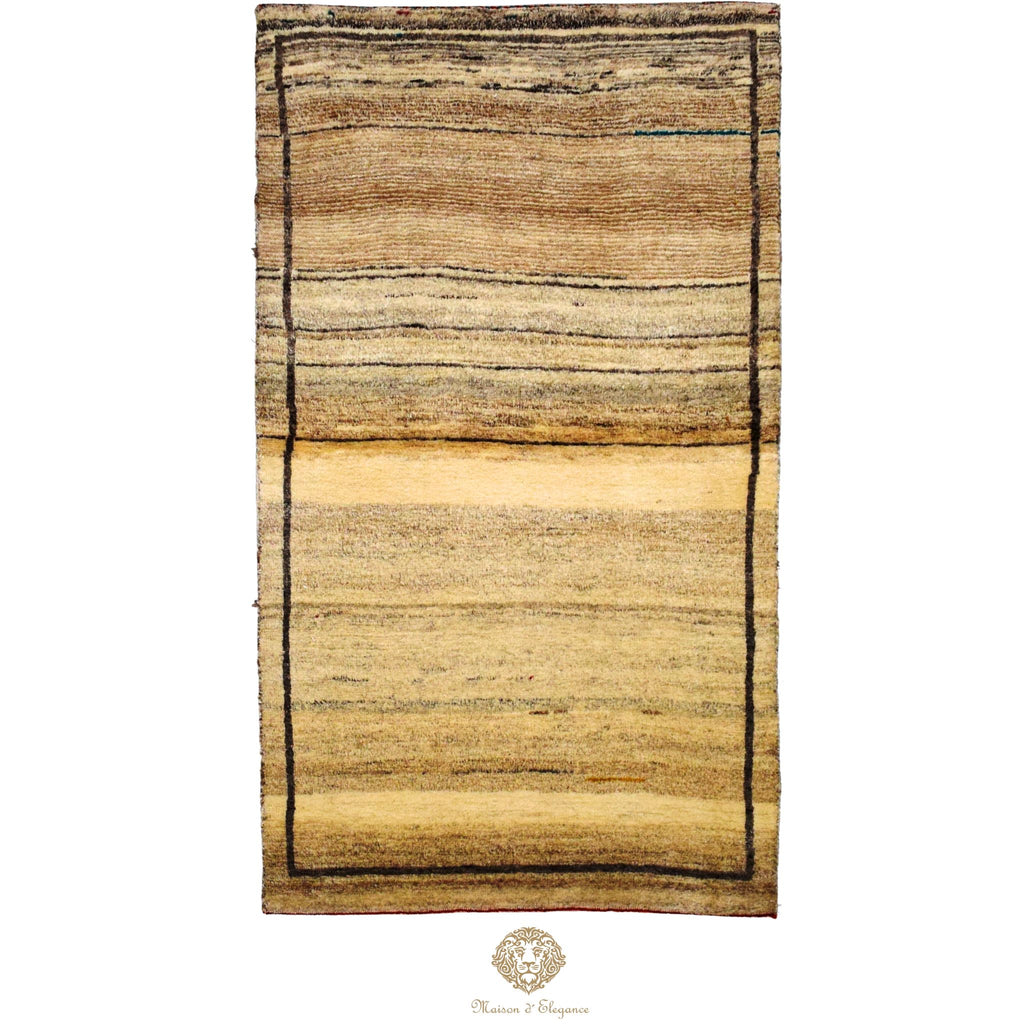 Alfombra Moderna Lana Natural Degradación Colores Neutros 163 x 93 cm