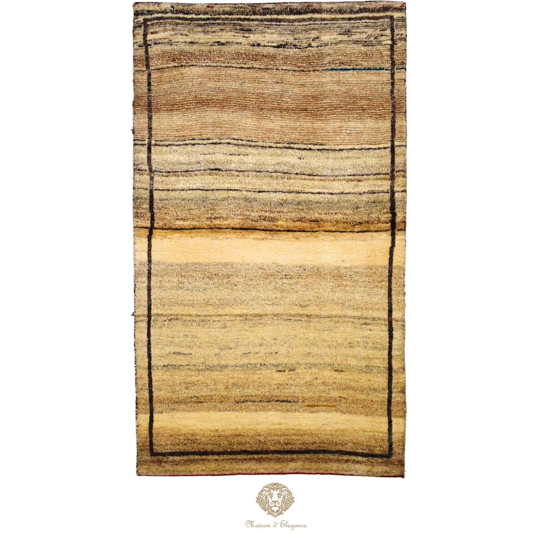 Alfombra Moderna Lana Natural Degradación Colores Neutros 163 x 93 cm