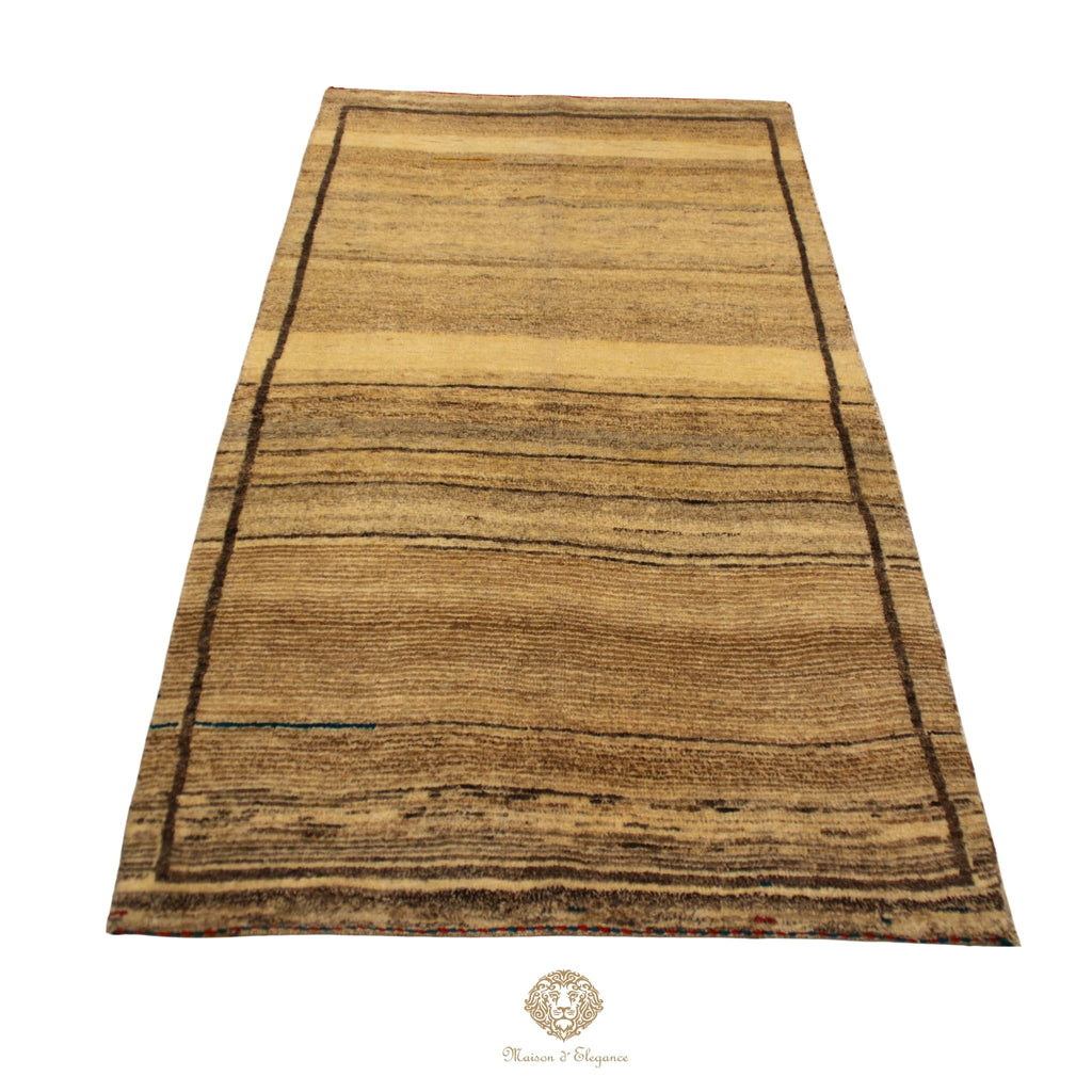 Alfombra Moderna Lana Natural Degradación Colores Neutros 163 x 93 cm