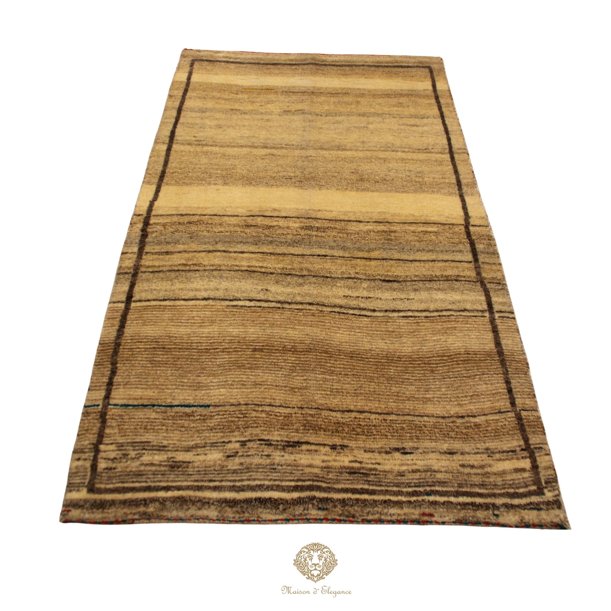 Alfombra Moderna Lana Natural Degradación Colores Neutros 163 x 93 cm