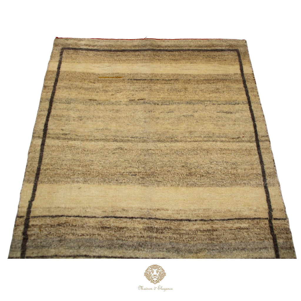 Alfombra Moderna Lana Natural Degradación Colores Neutros 163 x 93 cm