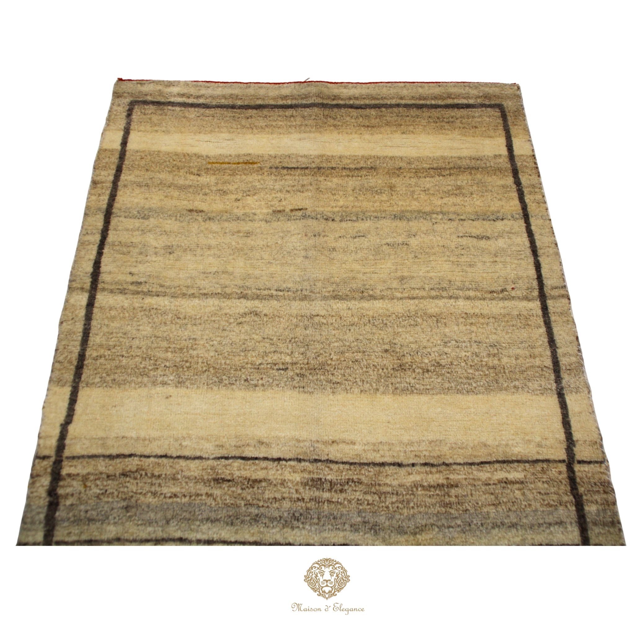 Alfombra Moderna Lana Natural Degradación Colores Neutros 163 x 93 cm