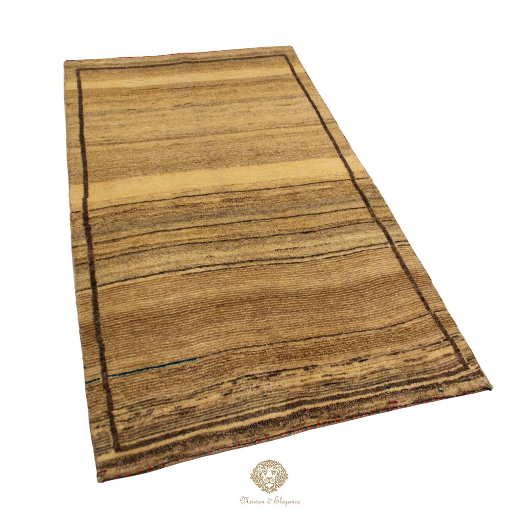 Alfombra Moderna Lana Natural Degradación Colores Neutros 163 x 93 cm