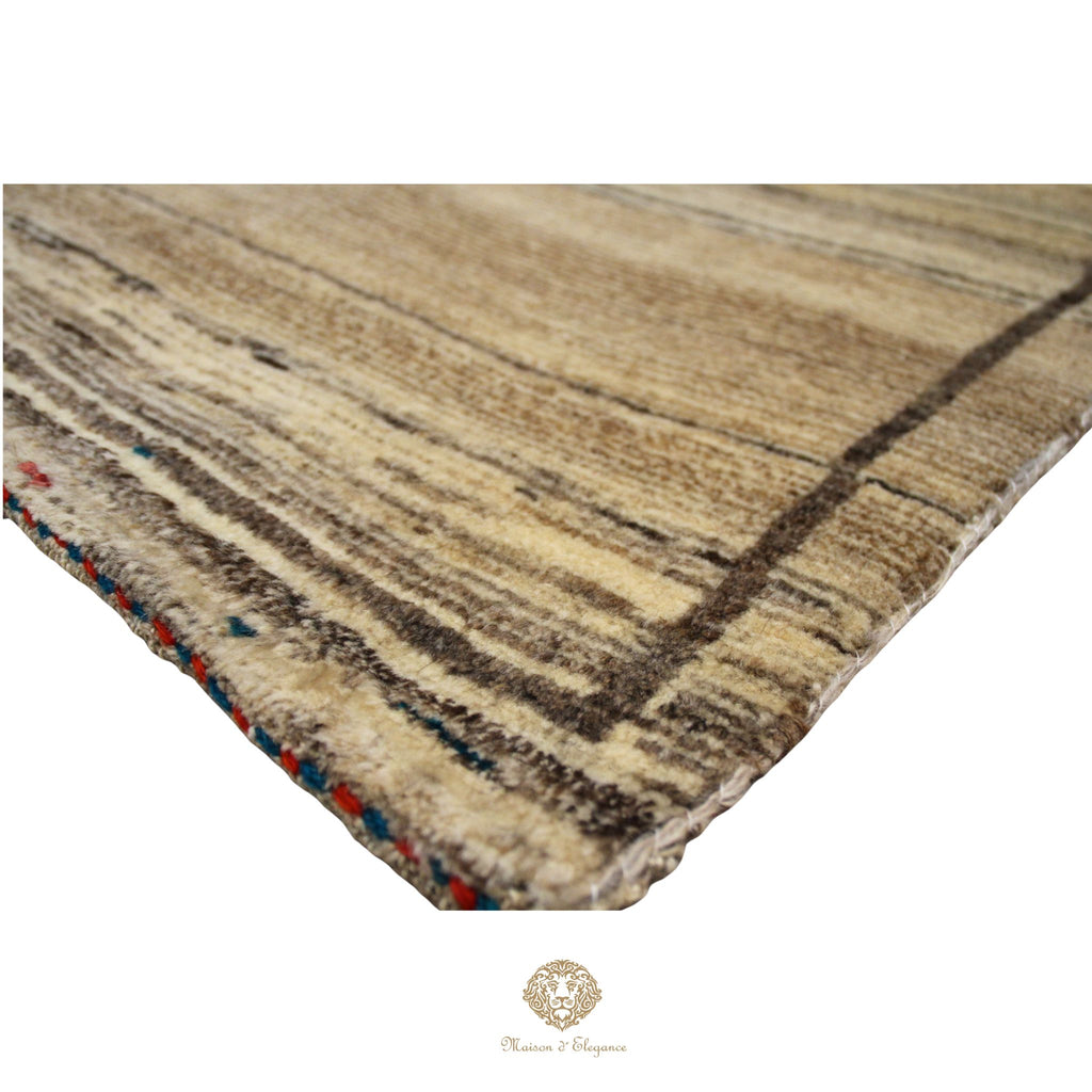 Alfombra Moderna Lana Natural Degradación Colores Neutros 163 x 93 cm