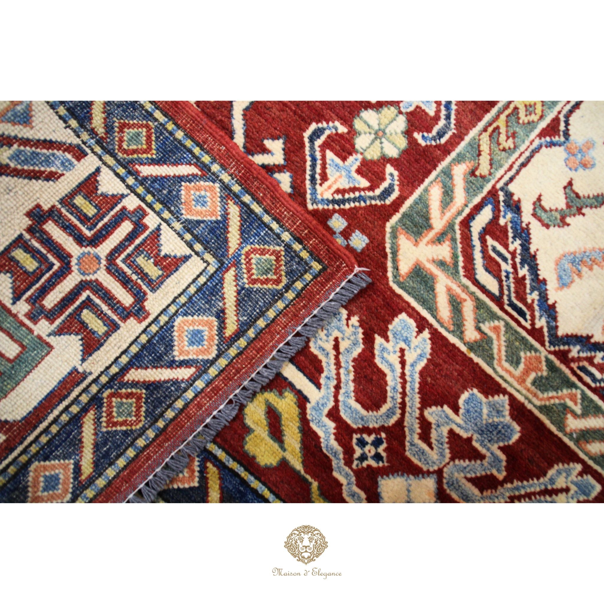 Alfombra Kazak de Lana Tradicional Caucásica 247 x 171