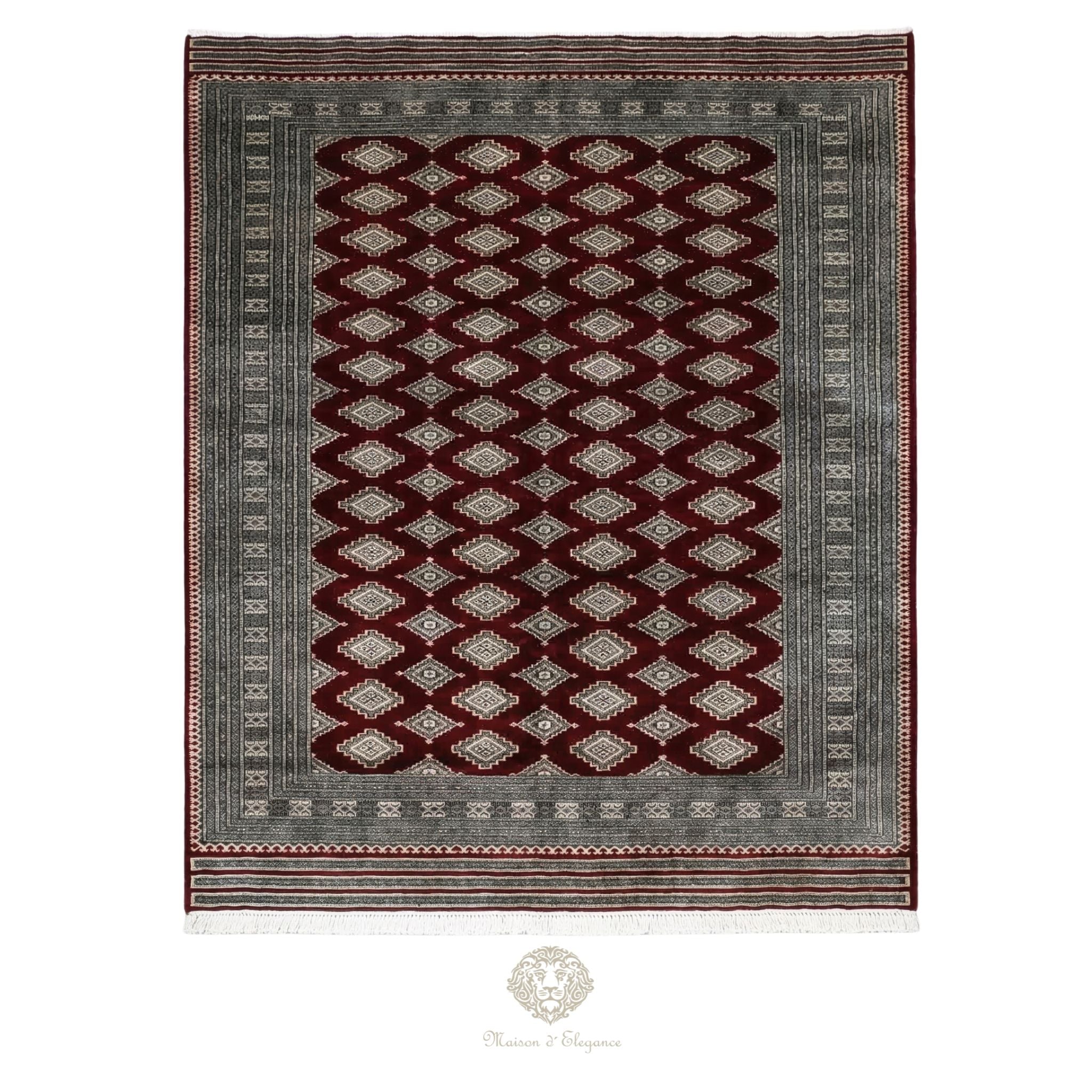 Rug with geometric pattern on a white background