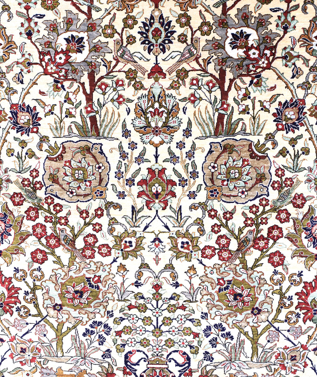 Decorative fabric pattern with flowers and leaves on a white background